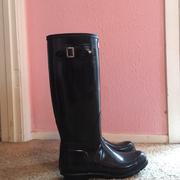 Hunter Black glossy Rain Boots - Picture 6 of 6